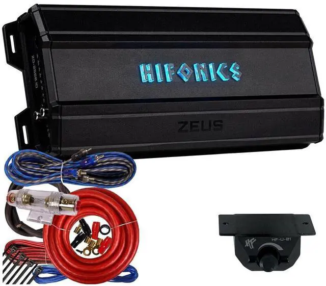 Main image of ZD-2550.1D Zeus Delta 2550W Mono Block Car Audio Amplifier with Complete 4 Gauge Installation Kit, 2022 All-Black Compact Design