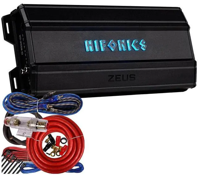 Alt view image 2 of 6 - ZD-2550.1D Zeus Delta 2550W Mono Block Car Audio Amplifier with Complete 4 Gauge Installation Kit, 2022 All-Black Compact Design