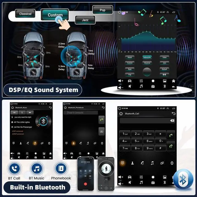 Alt view image 6 of 7 - 9.7 Inch Android 15 Car Radio for Honda Ridgeline 2006 2007 2008 2009-2014 | Touch Screen Car Stereo for Ridgeline with Wireless Carplay/Android Auto,GPS, WiFi, Bluetooth, Backup Camera, SWC, DSP
