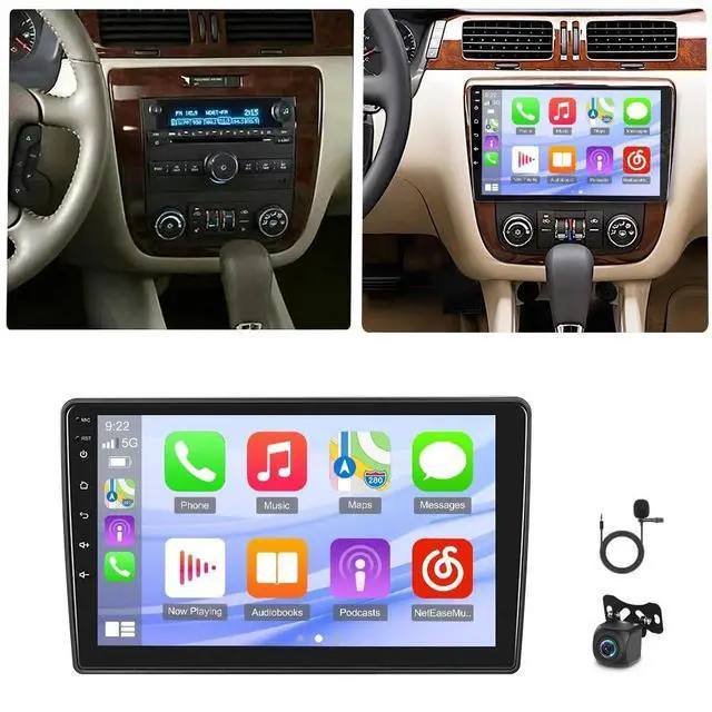 Alt view image 2 of 7 - 10 inch Car Radio Stereo for Chevrolet Impala 2006-2012 with Wireless Carplay Android, 2+64G Touch Screen Radio for Chevy Impala GPS Navi with Backup Camera Bluetooth Head Unit Radio WiFi Auto SWC