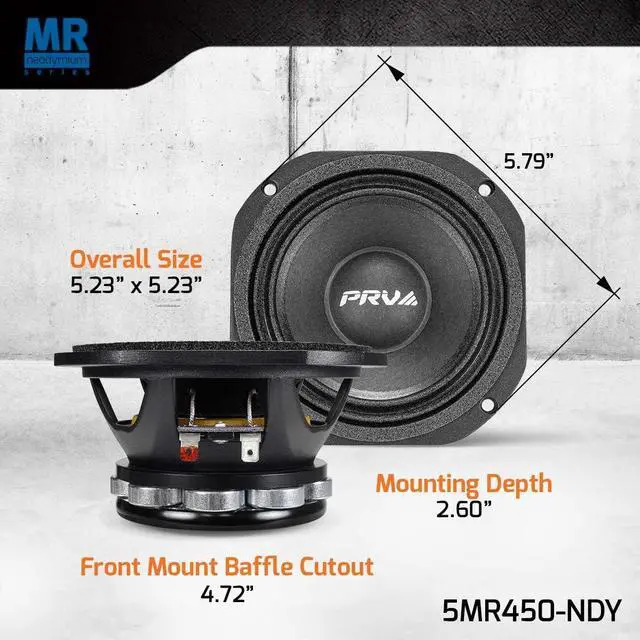 Alt view image 3 of 6 - 5MR450-NDY 5 Inch Midrange Loudspeaker, 8 Ohm, 450 Watts, Pro Audio Mid-Range Woofer (Single)
