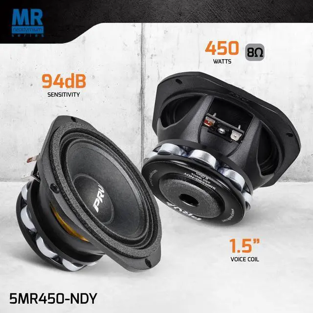 Alt view image 2 of 6 - 5MR450-NDY 5 Inch Midrange Loudspeaker, 8 Ohm, 450 Watts, Pro Audio Mid-Range Woofer (Single)