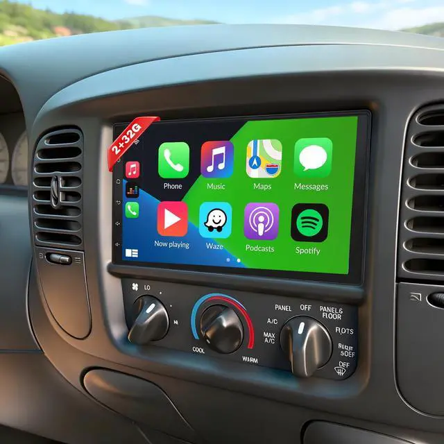 Main image of 7" Android 13 Car Stereo Radio for 1997 1998 1999-2004 Ford F150 | with Wireless CarPlay & Android Auto, Touch Carplay Screen for Car, Bluetooth/WiFi/GPS/FM/RDS/SWC/Backup Camera//Mic 2+32G