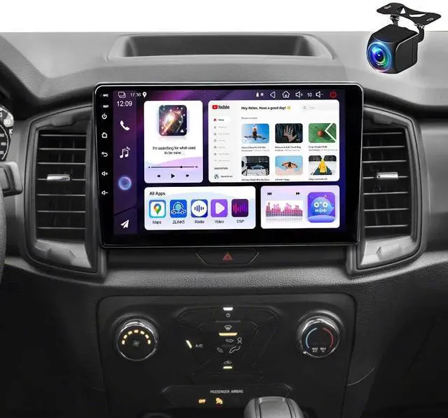 Main image of 10.1 Inch Double Din Car Radio Stereo Upgrade for Ford Ranger 2016-2019 | Android 15 4+64G HD Touchscreen,Carplay & Android Auto,GPS Wifi Bluetooth SWC Mirror Link,FM Car Radio Receiver Backup Camera