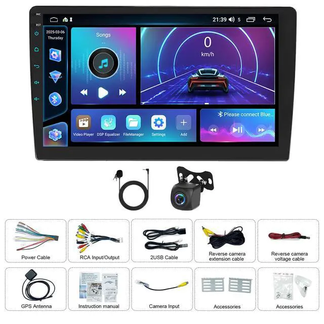 Alt view image 7 of 7 - 10.1 Inch Double Din Car Radio Stereo Upgrade for Hummer H3 2006-2010 | Android 15 4+64G HD Touchscreen,Carplay & Android Auto,GPS Wifi Bluetooth SWC Mirror Link,FM Car Radio Receiver Backup Camera