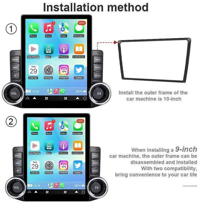 Alt view image 3 of 7 - 5G WiFi Car Stereo Radio for Ford F-150 F150 2004-2008 with Wireless Carplay Android Auto 9.7" 2+64G Touch Screen Car Radio Head Unit Backup Camera Bluetooth GPS Navigation Mirror Link