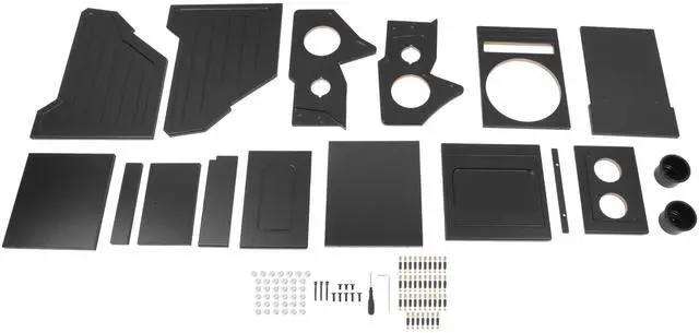 Alt view image 2 of 7 - Center Console Subwoofer Box Compatible with 03-06 Silverado/Sierra | That Comes With Factory Center Console Crew/Single /Ext Cab MDF+Plastic(ABS) Black Center Console Subwoofer Box