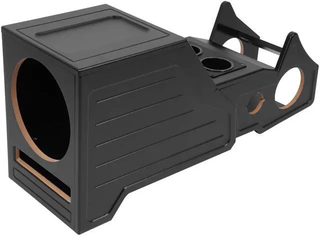 Alt view image 7 of 7 - Center Console Subwoofer Box Compatible with 03-06 Silverado/Sierra | That Comes With Factory Center Console Crew/Single /Ext Cab MDF+Plastic(ABS) Black Center Console Subwoofer Box