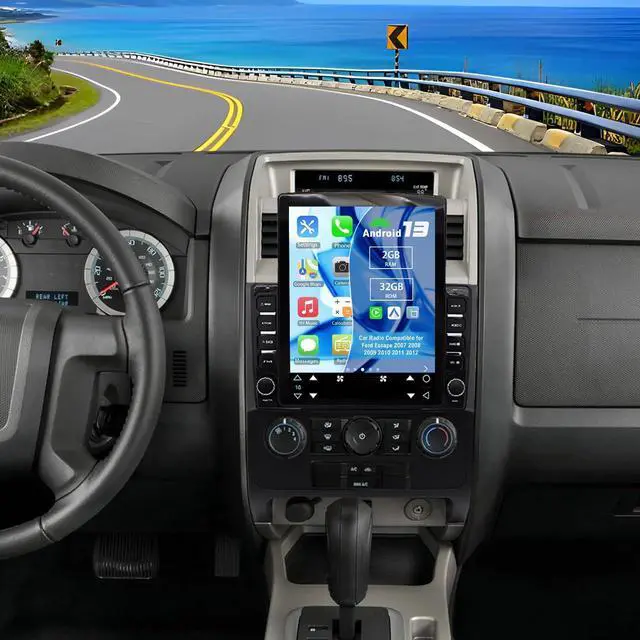 Main image of Android 13 Car Radio Compatible for Ford Escape 2007-2012 | 2G+32G 9.7" Touch Screen Car Stereo Radio with Wireless Carplay Android Auto GPS WiFi Mic Backup Camera