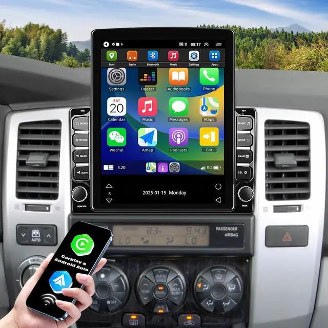 Main image of Android Car Radio for Toyota 4Runner 2003 2004 2005 2006 2007 2008 2009 | 9.7 IPS Touch Screen with Wireless CarPlay Android Auto WiFi GPS Bluetooth/FM/Back-up Camera/SWC/Split Screen