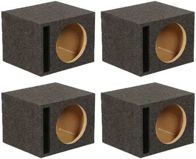 Main image of QPower QBASS Single 12" Vented MDF Subwoofer Box, Charcoal, 2-Pack | Heavy-Duty Construction with 2 Vents for Heat Management in Vehicle Sound Systems