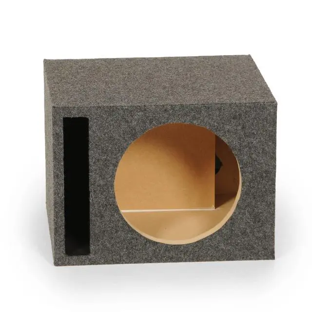 Alt view image 3 of 6 - QPower QBASS Single 12" Vented MDF Subwoofer Box, Charcoal, 2-Pack | Heavy-Duty Construction with 2 Vents for Heat Management in Vehicle Sound Systems
