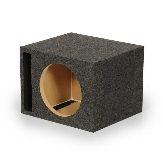 Alt view image 4 of 6 - QPower QBASS Single 12" Vented MDF Subwoofer Box, Charcoal, 2-Pack | Heavy-Duty Construction with 2 Vents for Heat Management in Vehicle Sound Systems