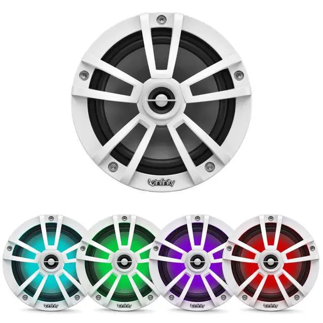 Alt view image 2 of 3 - 6.5" 225 Watt Peak Power 2-Way Marine Boat Yacht Audio Speakers (QTY 2) 1 Pair of OEM Replacement Speakers with 20ft Wire (White)