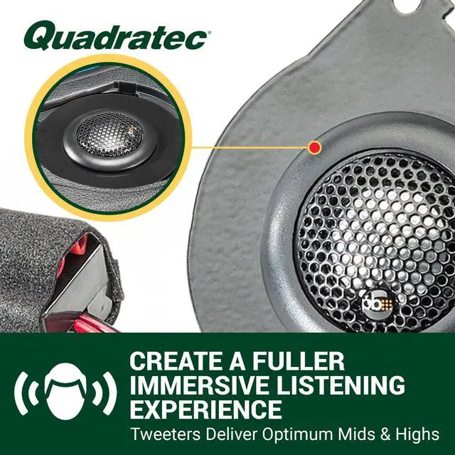 Alt view image 2 of 6 - Super Tweeters - Sold as Pair - Fits Jeep Wrangler JK & Unlimited 4-Door 2015-2018 - Large 1 Aluminum Domed Swivel Tweeters - 50 Watt Rms with 100 Watt Peak - Made in The USA