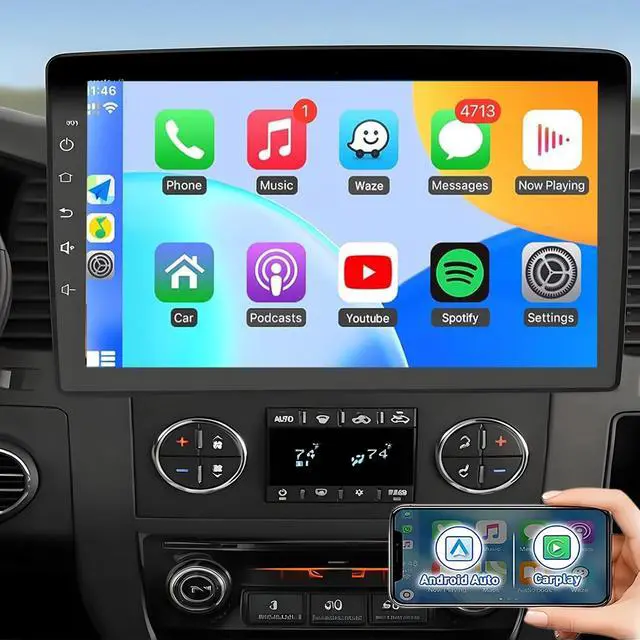 Main image of Car Radio for Chevrolet Silverado1500 2500 3500 2007-2014,for Impala Acadia 2007-2012,10.1 Inch Touch Screen Stereo for Chevrolet Silverado with GPS WiFi SWC Wireless Apple CarPlay Android Auto-2+32G