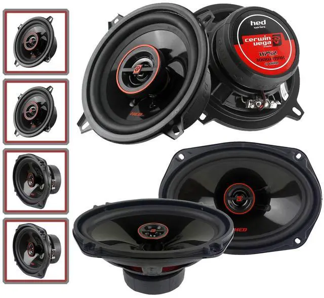 Main image of Cerwin Vega 2-Way Coaxial 6x9 & 5.25" Car Speakers with 1" Tweeters Bundle