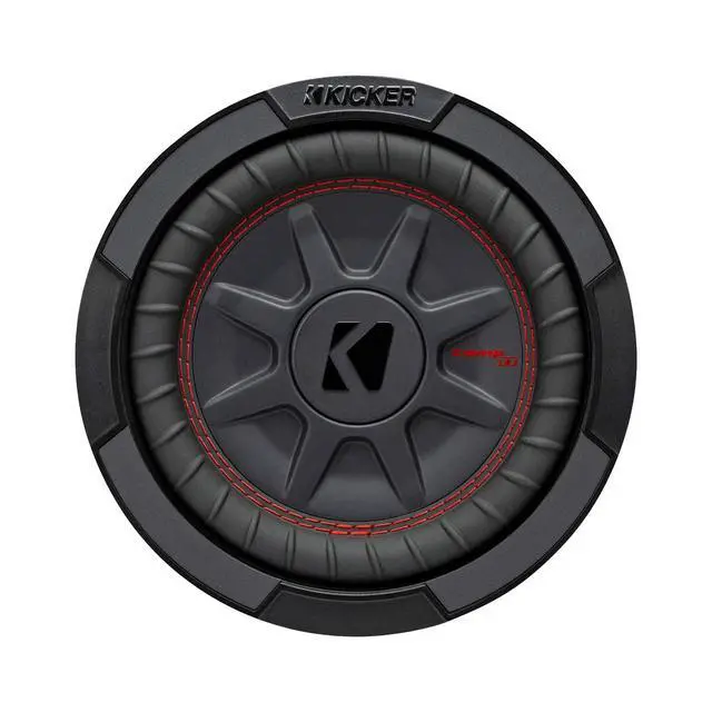 Alt view image 2 of 3 - 48CWRT82 CompRT 8" 600 Watt Max Power DVC 2-Ohm Ultra-Thin Car Audio Subwoofer (Single) Bundle Combo with 8" Round Steel Mesh Subwoofer Grille