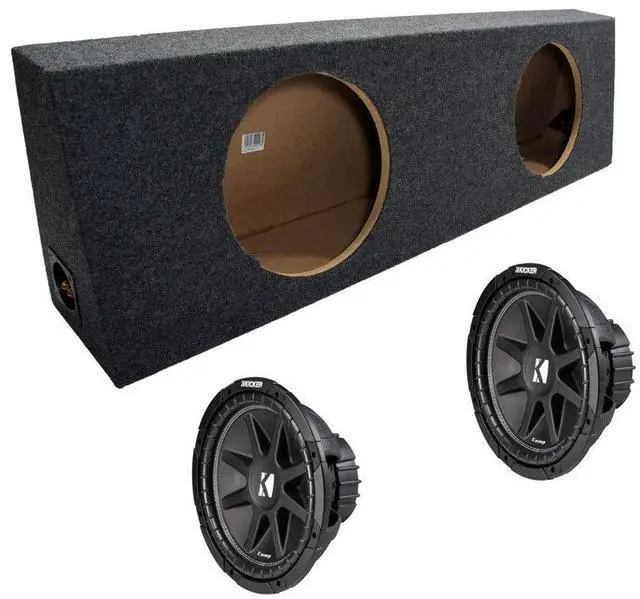 Main image of Kicker Bundle Compatible with Universal 43C124 Dual 12" Vehicle Loaded Sub Box Enclosure
