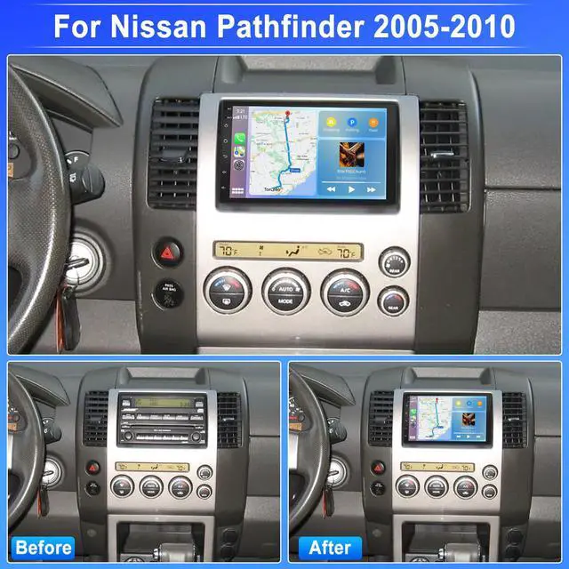Alt view image 2 of 7 - 7'' Android 13 Car Stereo Radio for Nissan Pathfinder 2005 2007-2010 | with Wireless CarPlay & Android Auto, Touch Carplay Screen for Car, Bluetooth/WiFi/GPS/FM/RDS/SWC/Backup Camera/Mic 2+64G