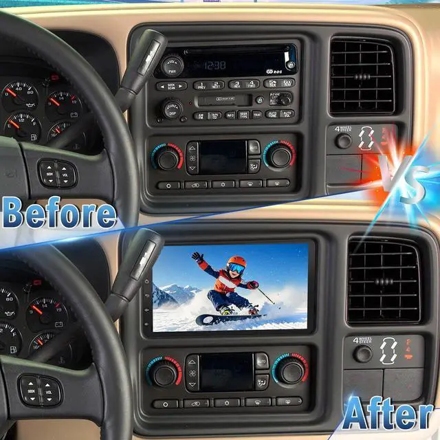 Alt view image 6 of 7 - Android 14 2 Din Car Stereo Radio for Cadillac Escalade 2003-2006 | 7" Touchscreen Car Radio w/Wireless Carplay Android Auto GPS WiFi Bluetooth RDS DSP SWC Mic Backup Camera