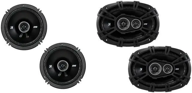 Main image of 43DSC69304 & 43DSC6504 6x9 and 6.5 in Speaker Bundle | Bundle includes two 6x9 in and two 6.5 in DS Series coaxial speakers, all 4-ohm, with models 43DSC69304 and 43DSC6504