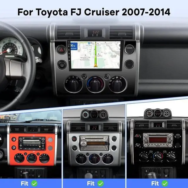 Alt view image 2 of 7 - Android 13 Car Sereo for Toyota Fj Cruiser 2007-2013 Radio,9 inch Touch Screen for Fj Cruiser Car Stereo with Carplay Android Auto Bluetooth WiFi GPS SWC Backup Camera-2+32G