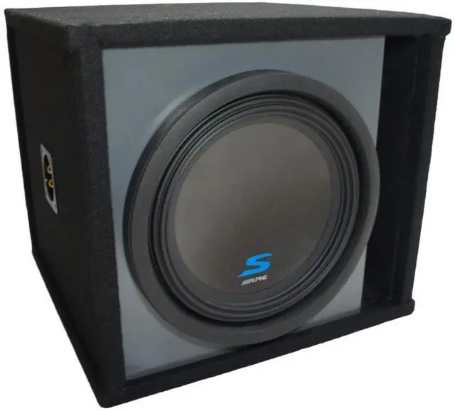 Main image of Alpine S-W12D4 Type S 12" Paintable Ported Sub Box Subwoofer Enclosure | Loaded single bass package, universal car audio upgrade, custom finish ready, vented speaker design, 12 inch size