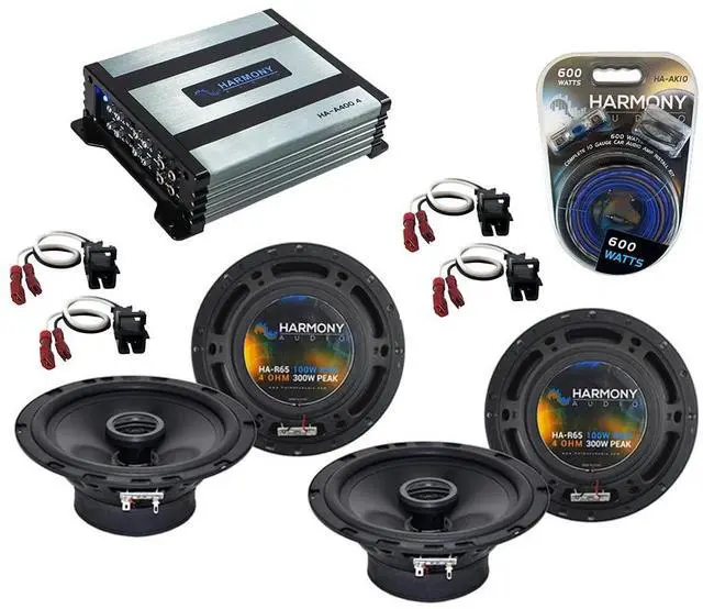 Main image of Fits Chevy Trailblazer 02-09 6.5" Speakers Amp and Wiring Kit | Complete 800W 4-channel sound upgrade package, 6.5 inch 300W door drivers, cable set included, factory location replacement