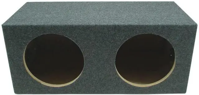 Main image of Dual 15" Sealed Subwoofer Enclosure Rear Angle Sub Box 5/8" MDF Wood ASC | Air-tight design for accurate deep bass, space-saving wedge shape, fits trunks and hatchbacks, 15 inch size