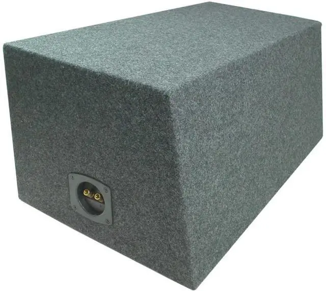 Alt view image 2 of 3 - Dual 15" Sealed Subwoofer Enclosure Rear Angle Sub Box 5/8" MDF Wood ASC | Air-tight design for accurate deep bass, space-saving wedge shape, fits trunks and hatchbacks, 15 inch size