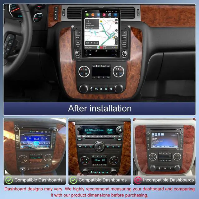 Alt view image 2 of 7 - 9.7" Car Stereo for 2007-2014 Chevy Silverado Suburban Tahoe Avalanche | Car Radio for 2007-2013 GMC Sierra Yukon with Wireless Carplay Android Auto Support GPS WiFi BT EQ FM SWC Backup,2+32G