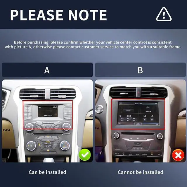 Alt view image 4 of 7 - Double Din Car Radio for Ford Fusion Mondeo 2013-2016, 9 inch Touch Screen Radio Ford Fusion Head Unit with Wireless Carplay Backup Camera Android Auto GPS Navigation Bluetooth WiFi 2+32G