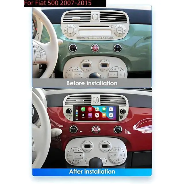 Alt view image 5 of 7 - 2+64G Car Radio Stereo for Fiat 500 2007 2008 2009 2010 2011 2012-2015, 6.86" Android 14 Touch Screen Double Din Radio with Wireless Carplay Android Auto Bluetooth GPS Navi AHD Backup Camera WiFi