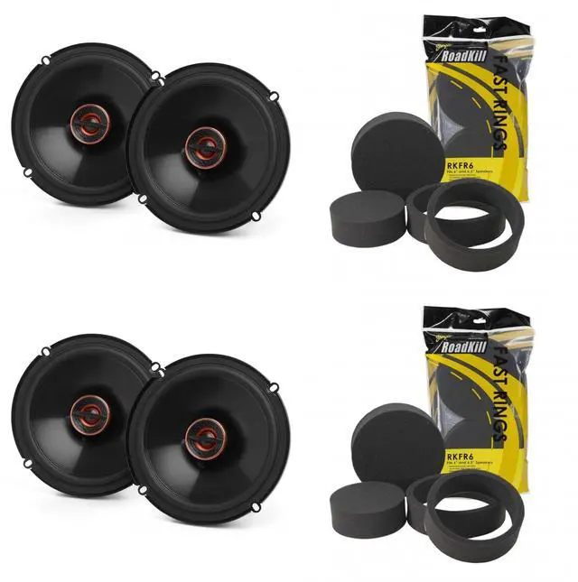 Main image of Reference Series 2 Pairs REF607FSL 6.5" Slim Fit 2-Way Coax Set with 2 Pairs RKFR6 Roadkill Fast Rings 6" & 6.5"