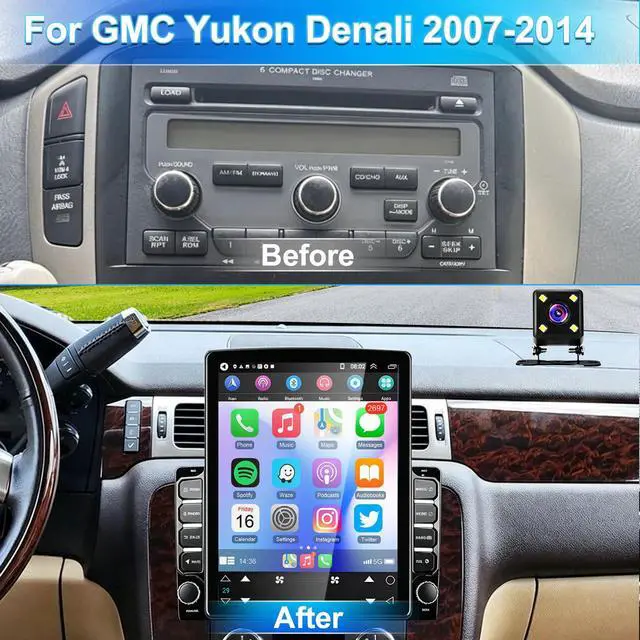 Alt view image 2 of 7 - 9.7" Android 14 Car Radio Stereo for GMC Yukon Denali 2007-2014 | Double Din Head Unit Touch Screen Stereo with Wireless CarPlay & Android Auto, Bluetooth/WiFi/GPS/SWC/FM/Backup Camera 2+32G