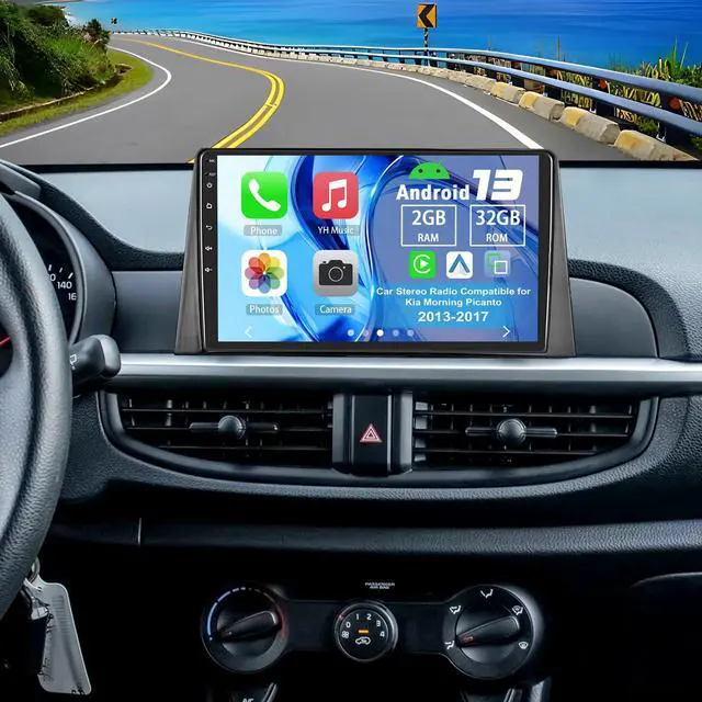 Main image of 2GB+32GB Car Stereo Radio Compatible for Kia Morning Picanto 2017-2020 | 9 Inch Touchscreen Wireless Carplay&Android Auto with Mirror Link Bluetooth GPS Navigation WiFi Backup Camera Mic