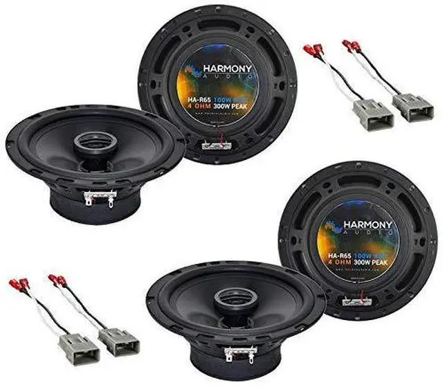 Main image of Fits Honda Pilot 2003-2008 6.5" Speaker Replacement Package | Rhythm Series 300W pair, grills included, plug-in factory harness adapters, easy car upgrade install, 6.5 inch size