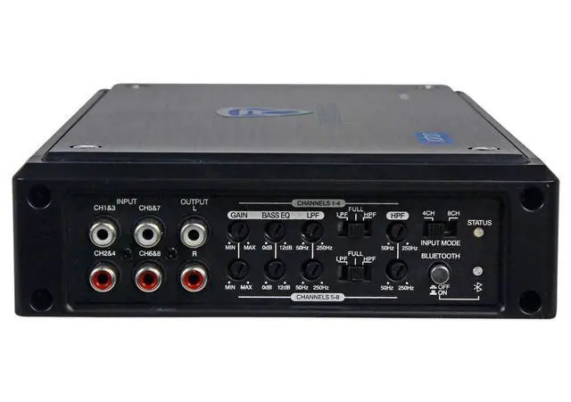 Alt view image 4 of 7 - RockvilIe RXM8BTB 8 Channel 1500 Watt Bluetooth Car Stereo Amplifier Amp