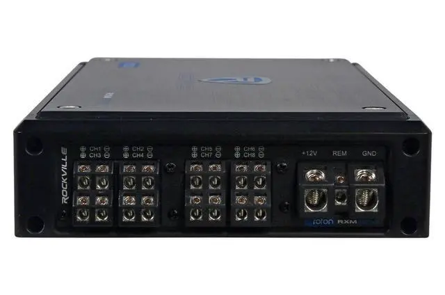 Alt view image 5 of 7 - RockvilIe RXM8BTB 8 Channel 1500 Watt Bluetooth Car Stereo Amplifier Amp