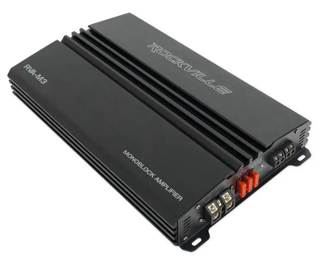 Alt view image 4 of 7 - RVA-M3 V2 Mono Car Amplifier Bundle with RWK41 4 Gauge Wire Kit | 4000W Peak / 1000W RMS @ 1 Ohm, Class D, LPF 32-300Hz, Bass Remote, RWK41 4 Gauge Wiring Kit with RCA Cable, 2-Items