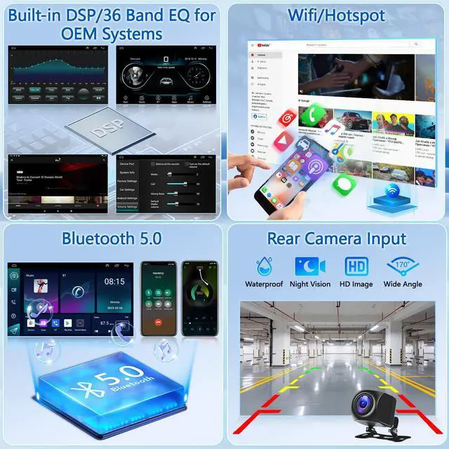 Alt view image 4 of 7 - Android 13 Car Stereo Radio Fit for 2006-2017 Sprinter 2.1L 2.7L, 9 HD Touchscreen Wireless Car-Play Android Auto Bluetooth Stereo w/Backup Camera | GPS | WiFi | Mirror Link | FM | Wheel Control