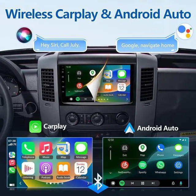 Alt view image 5 of 7 - Android 13 Car Stereo Radio Fit for 2006-2017 Sprinter 2.1L 2.7L, 9 HD Touchscreen Wireless Car-Play Android Auto Bluetooth Stereo w/Backup Camera | GPS | WiFi | Mirror Link | FM | Wheel Control
