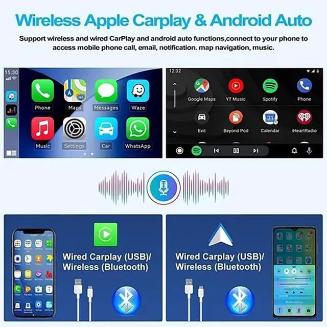 Alt view image 7 of 7 - 4+64G Double Din Car Radio for Ford Escape 2013 2014 2015 2016 Head Unit with Wireless Carplay Android, 9 inch Touch Screen Stereo Bluetooth Radio with Backup Camera GPS Navi FM RDS SWC