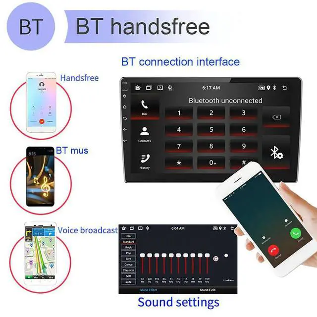 Alt view image 3 of 6 - 2+64G Double Din Car Radio for Ford Escape 2013 2014 2015-2019, 9 inch Touchscreen Car Stereo for Ford Kuga 2012-2018 with Wireless Carplay Android Bluetooth GPS Navi FM RDS AHD Backup Camera SWC