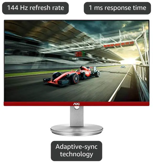 Alt view image 5 of 7 - Limited Edition G2490VXS 24" class Frameless Gaming Monitor with Silver Stand, FHD 1920x1080, 1ms 144Hz, FreeSync Premium, 126% sRGB / 93% DCI-P3, 3Yr Re-Spawned zero dead pixels Black