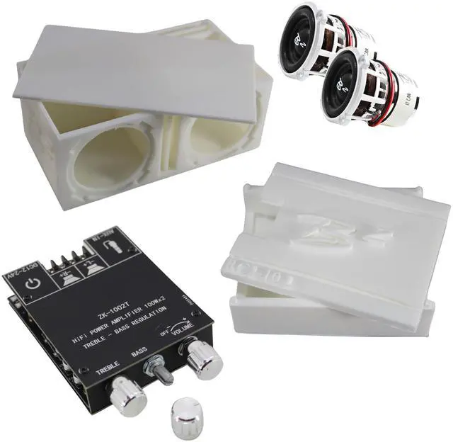 Main image of RC2 2" RC Car Subwoofer w/Bluetooth Chip Amp & Dual Vented Box (White)