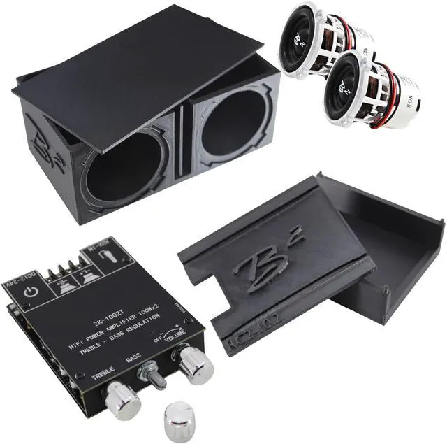 Main image of RC2 2" RC Car Subwoofer w/Bluetooth Chip Amp & Dual Vented Box (Black)