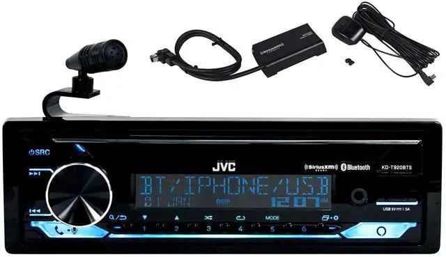 Main image of JVC KD-T920BTS Bundle: CD Car Stereo Receiver with Bluetooth USB Alexa SiriusXM Ready 13-Band EQ, SXV300v1 Satellite Radio Tuner Kit with Magnetic Antenna, 2-Items