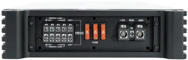 Alt view image 5 of 7 - DBM50 5-Channel Marine Amplifier Bundle with RMWK4 Amp Wire Kit | 4000W Peak / 980W RMS, Class AB/D, HPF/LPF/Subsonic Filters, Bass Knob, PA Microphone, 2 MRCA25 25' RCA Cables, 4-Items